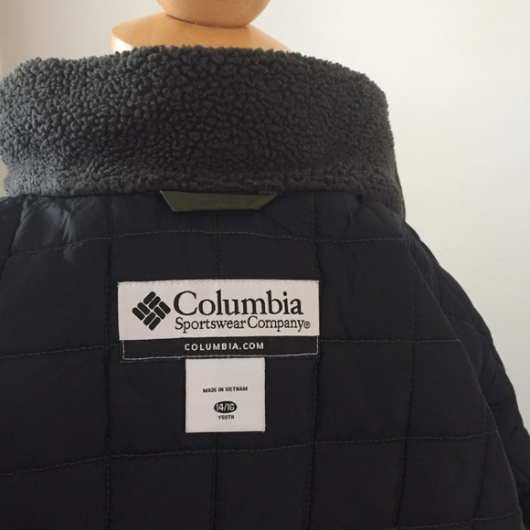 Columbia Hooded Winter Coat, Green, Sz 14/16 - Picture 5 of 6